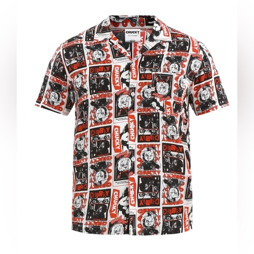 Chucky Graphic Button Shirt with Short Sleeves